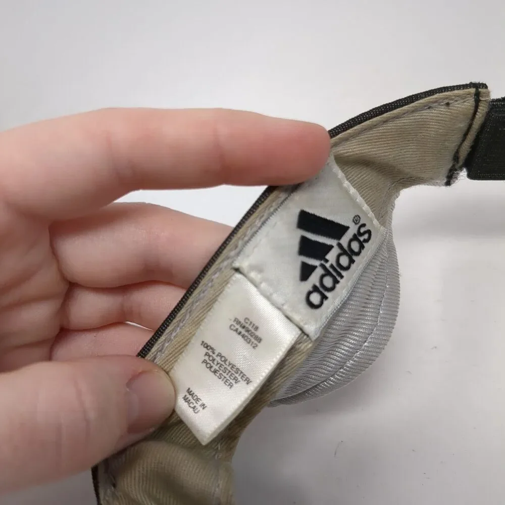 Adidas Strapback Golf Sun Visor Black One Size Adjustable Embroidered Polyester